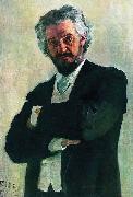 Ilya Repin Portrait of the cellist Aleksander Valerianovich Wierzbillowicz oil painting reproduction